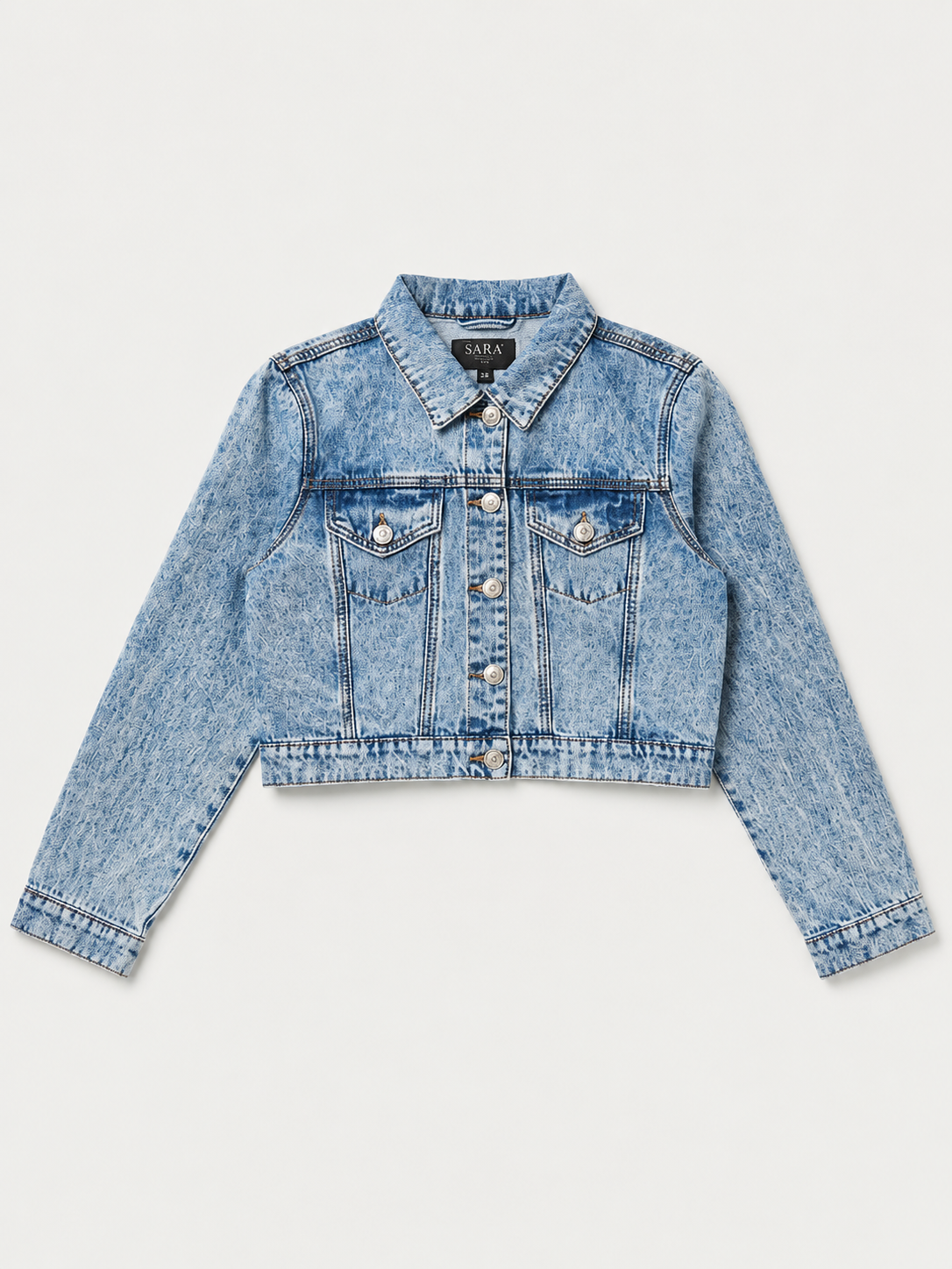 Hochzeitsjeansjacke in Hell-Denim, Vorderseite