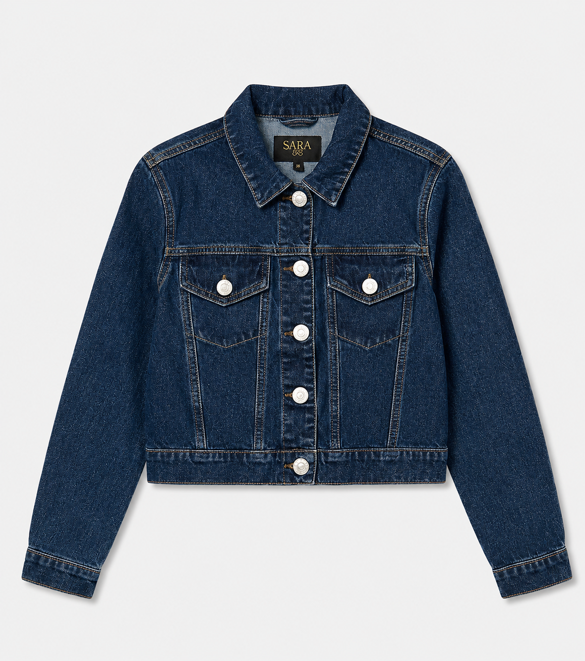 Hochzeitsjeansjacke in Dunkelblau, Vorderseite